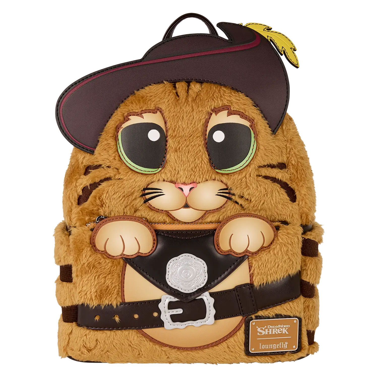 Shrek Puss In Boots Plush Cosplay Mini Backpack