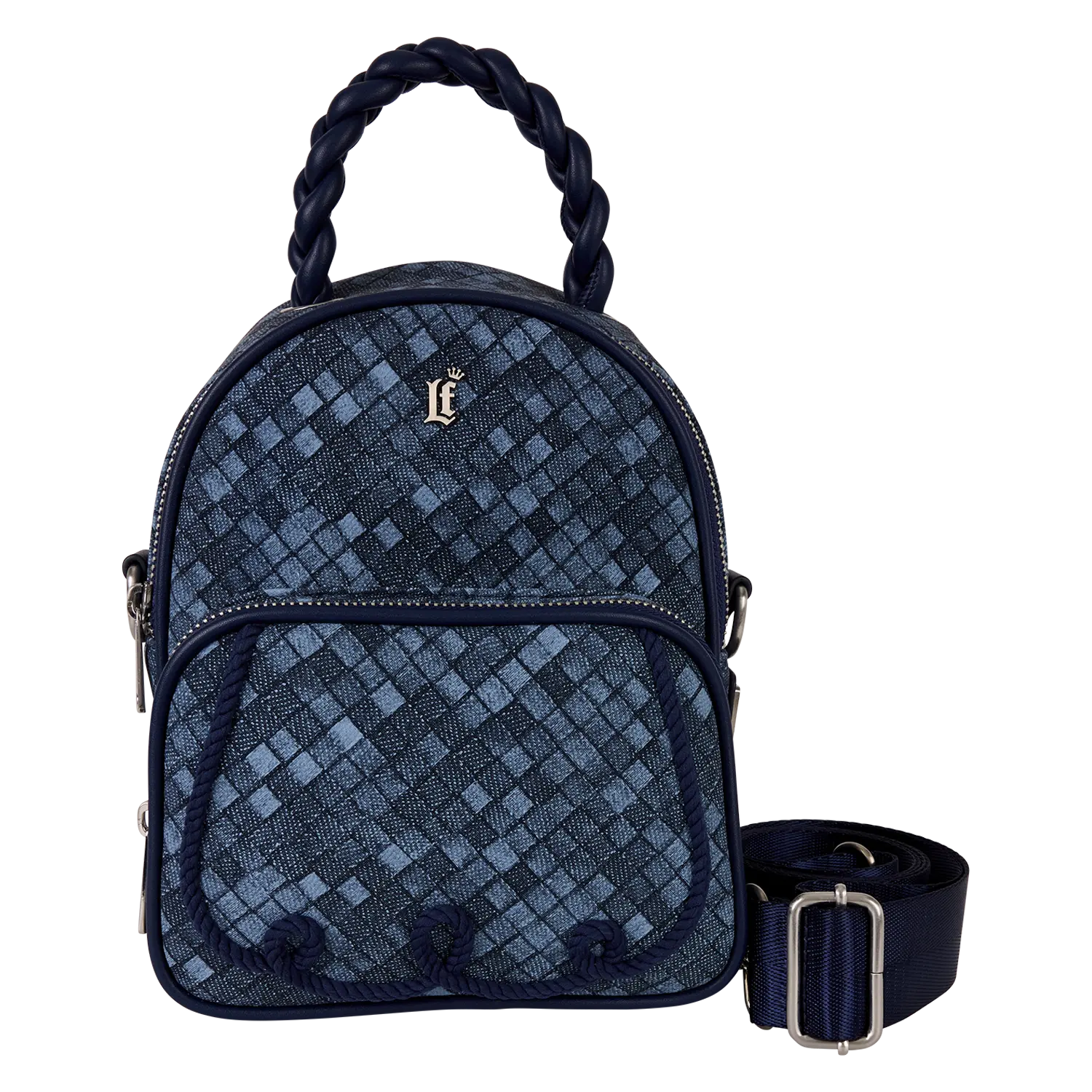 Loungefly Blue Checkered Convertible Mini Backpack & Crossbody Bag